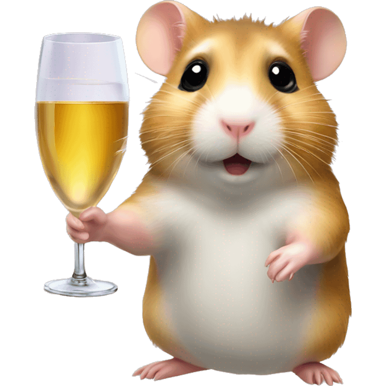 Hamster with a Champagner Glas emoji