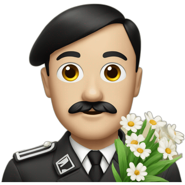 Hitler avec un bouquet de fleur emoji