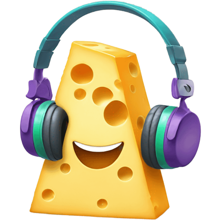 Cheese with headphones on emoji