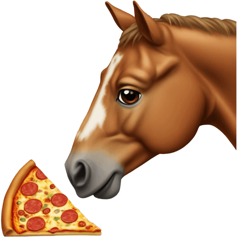 Horse eating pizza  emoji