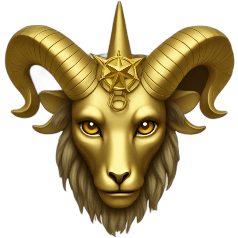 Gold Baphomet star sad emoji