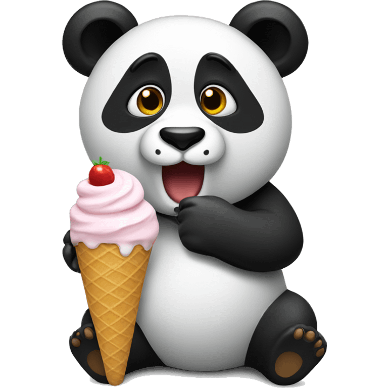 Panda eating ice cream emoji