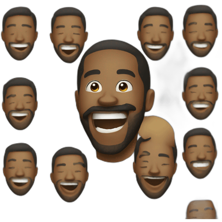 beard black man laughing hysterically emoji