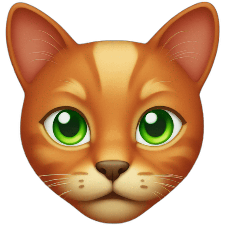 Red cat with green eyes emoji