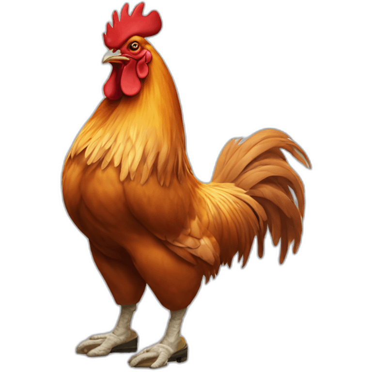 rooster wearing shoes on its feet emoji