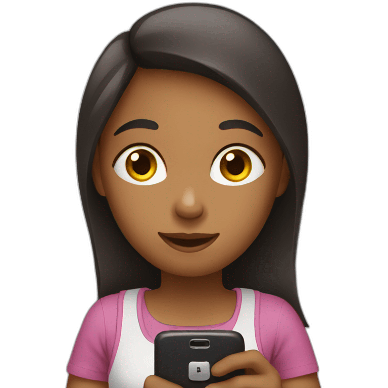 a girl is using phone emoji