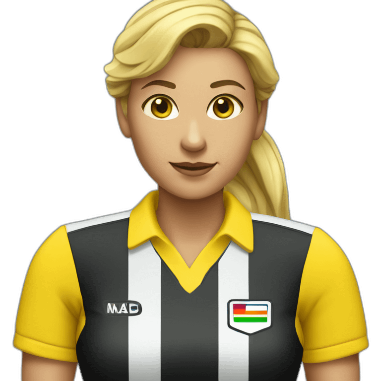 Female Fieldhockey referee yellow shirt emoji