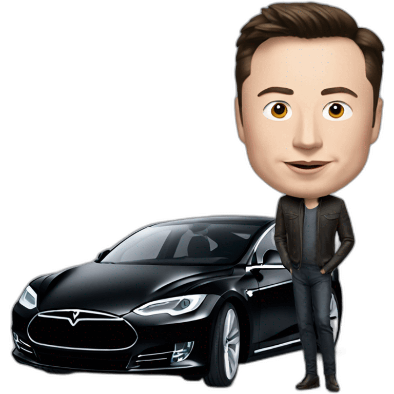 Elon musk with a tesla emoji