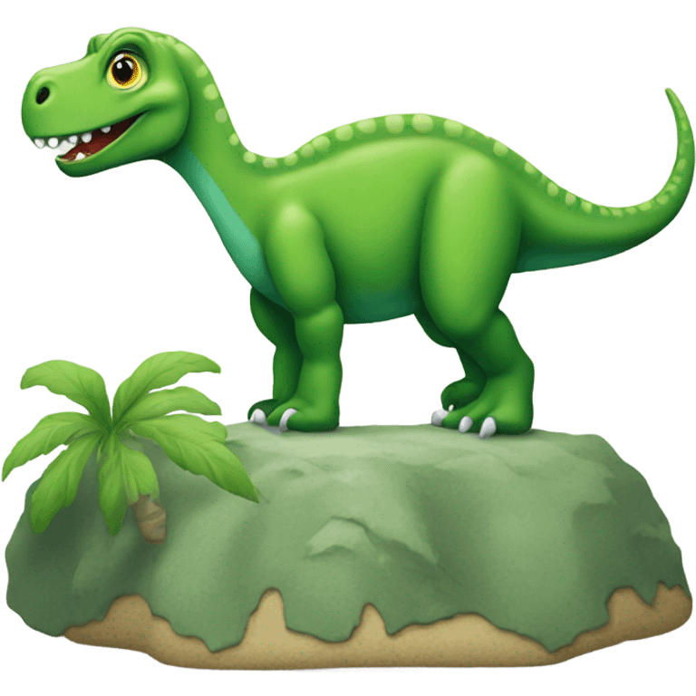 Green dinosaur painting  emoji