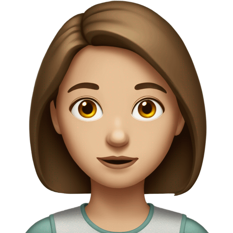 realistic portrait of brown-haired girl emoji