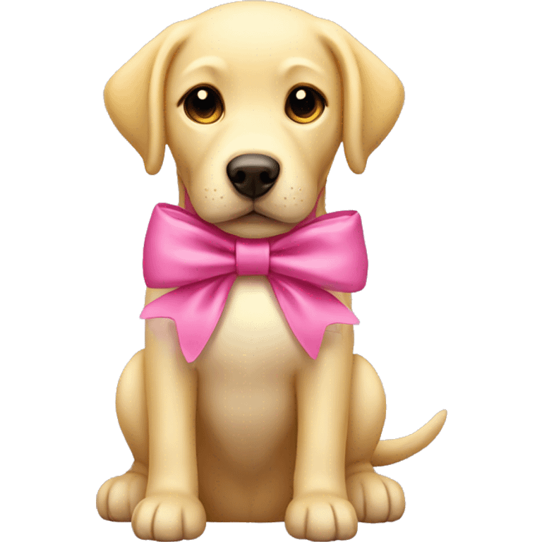 Yellow lab with pink bow emoji