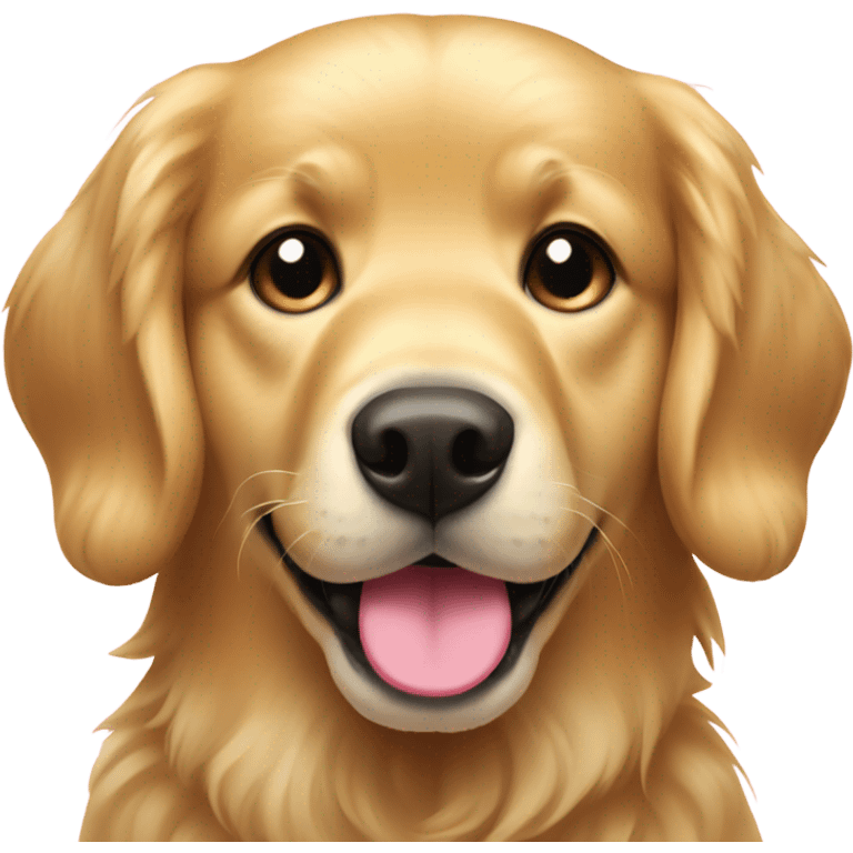 Golden retriever with pink bow emoji