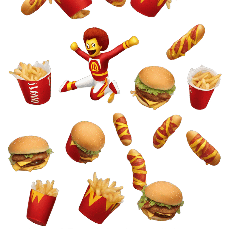 Ronald McDonald fighting wendys emoji