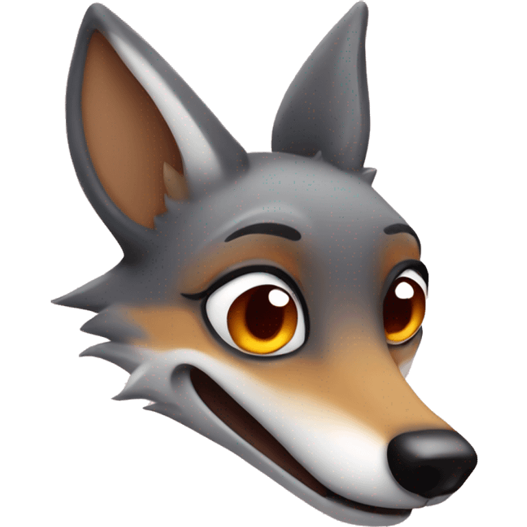 jackal smiling face with heart eyes emoji