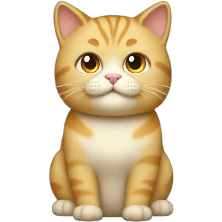 A fat cat with wavy blonde hair emoji