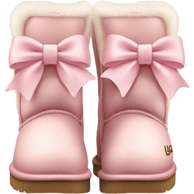 Light pink uggs with bow emoji