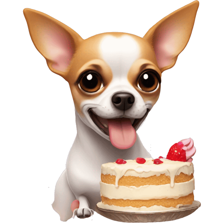 Chihuahua eating cake  emoji