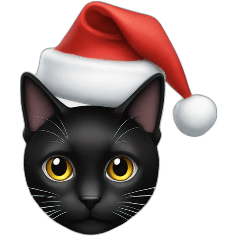 black cat christmas hat emoji