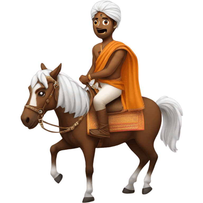 Me as a south Indian guy riding a horse emoji