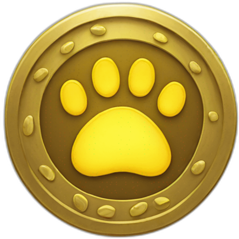 coin with paw yellow light emoji