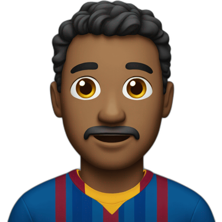 A man wearing a Barcelona shirt emoji