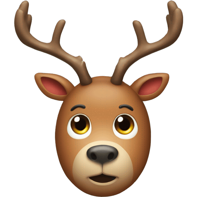 Car with a face and reindeer antlers  emoji