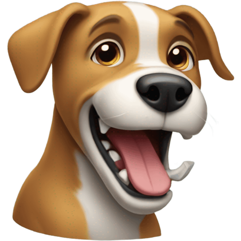 Dog biting curb emoji