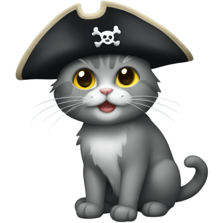 pirate gray cat emoji