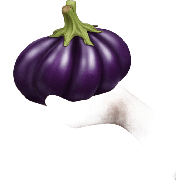 Hand gripping eggplant  emoji