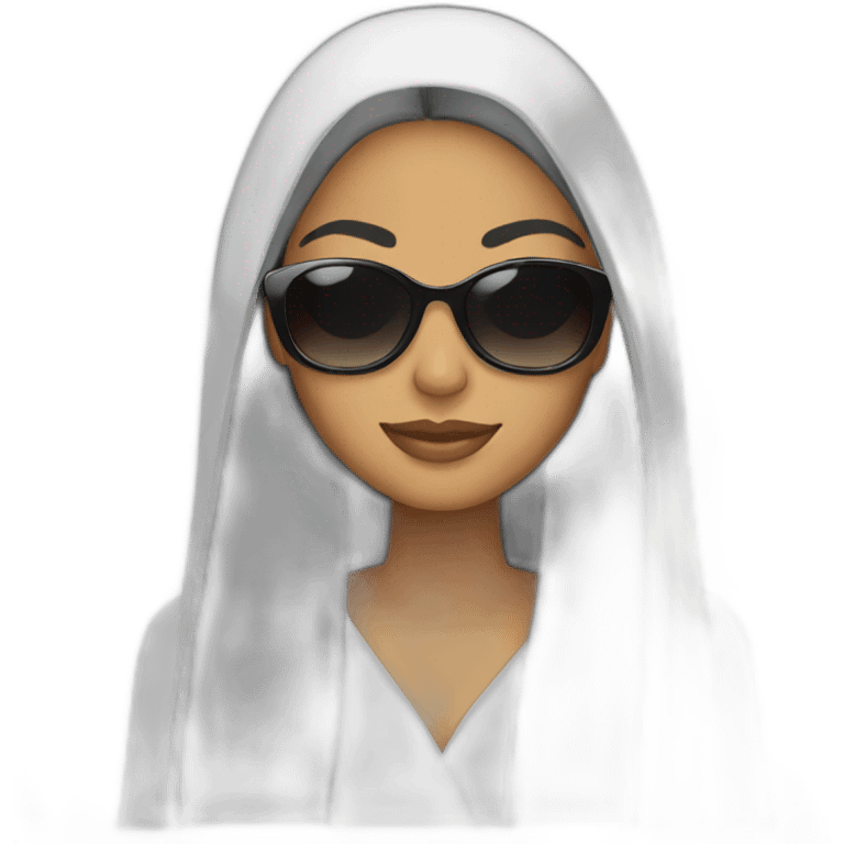 arab woman with long hair and sunglasses emoji