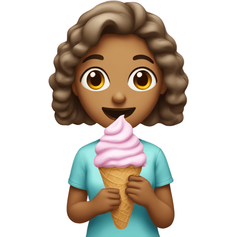 a girl eating ice cream  emoji