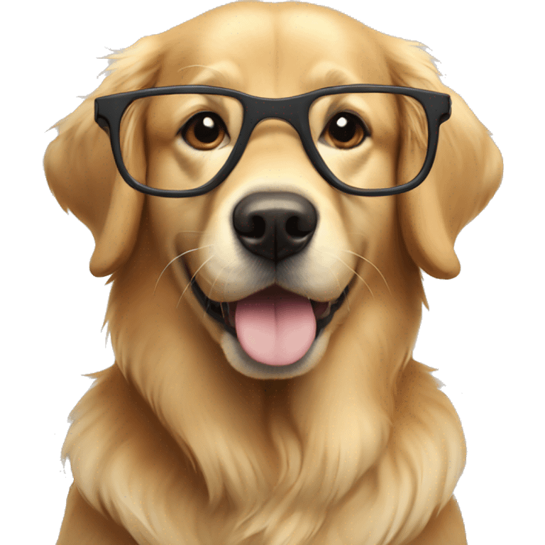 Golden retriever with eye glasses   emoji