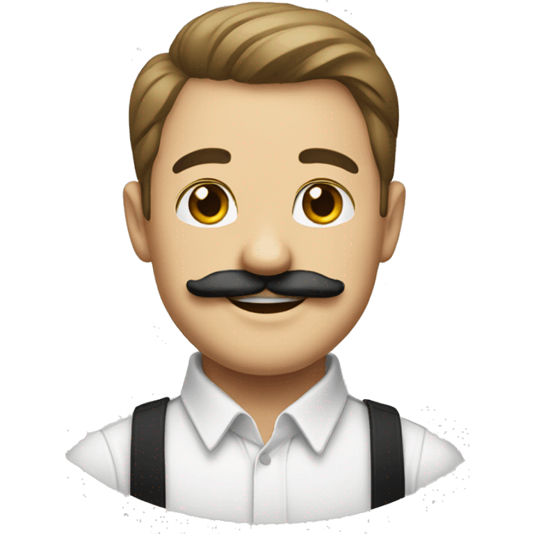 happy gentleman with black mustache in white shirt emoji