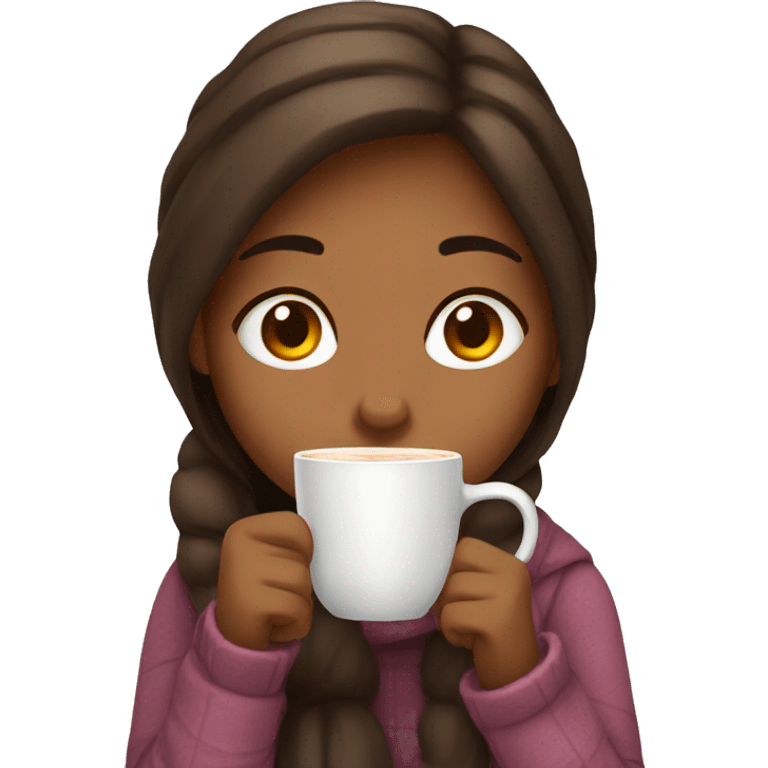 Girl Sipping hot coco emoji