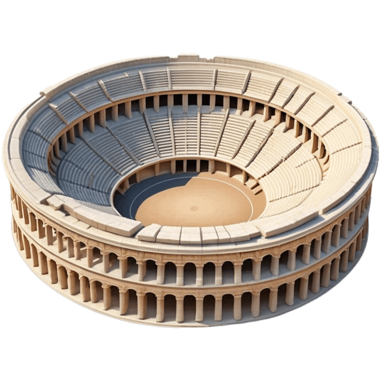 Cinematic Realistic Pula Arena Landmark Emoji, showcasing the ancient Roman amphitheater rendered with detailed weathered stone textures and dramatic lighting. emoji