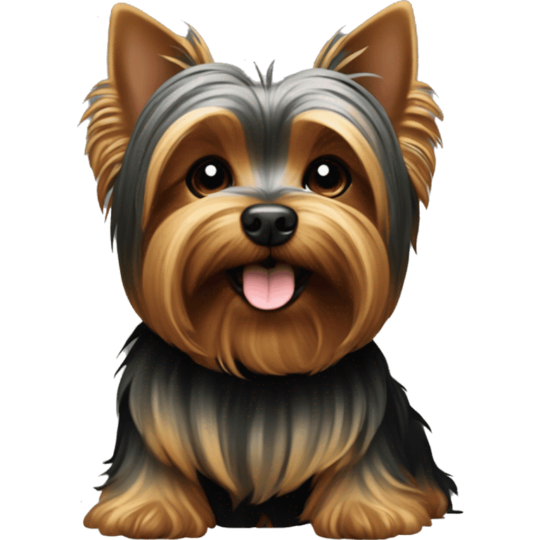 Dog Yorkshire terrier happy dark color emoji