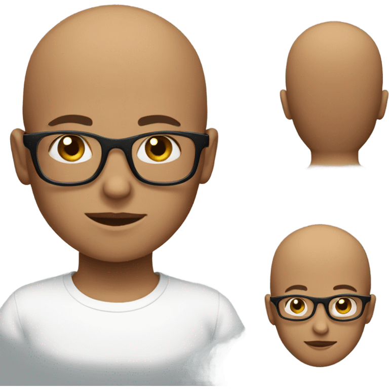 A bald boy with glasses  emoji