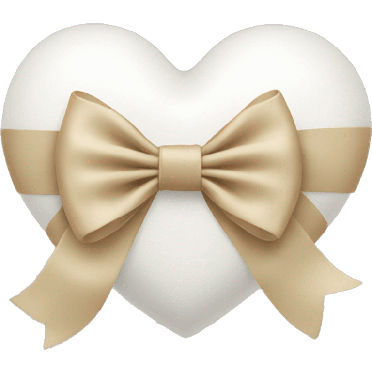 white heart with beige bow emoji