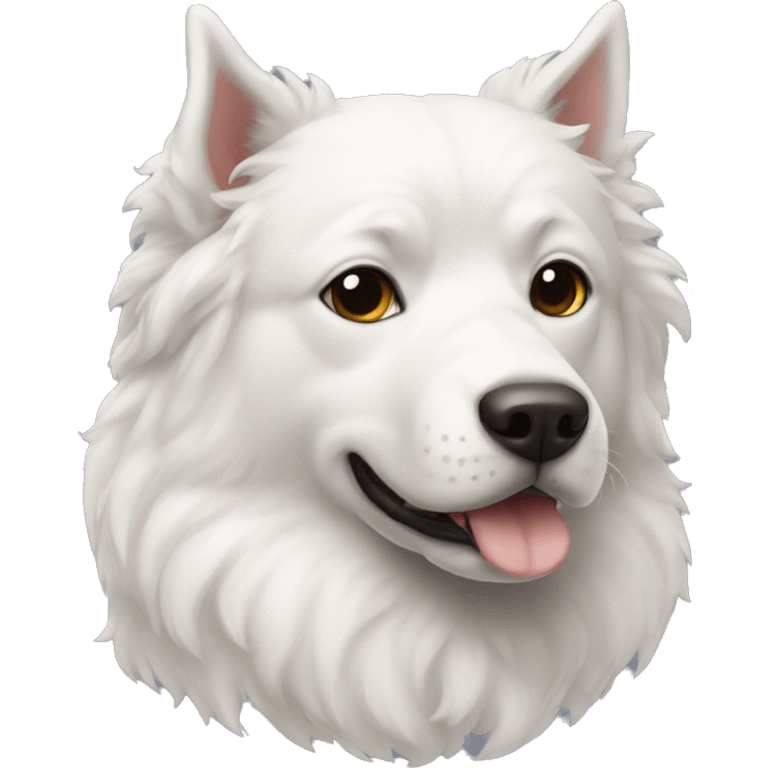 perro blanco llamodo luna emoji