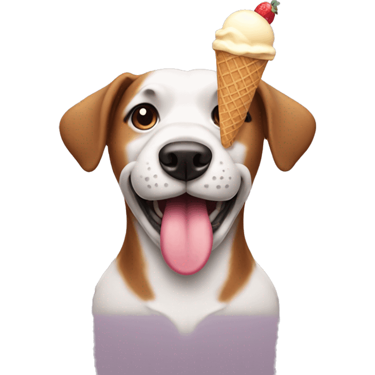 dog with ice cream emoji