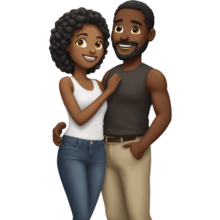 Black couple in love emoji