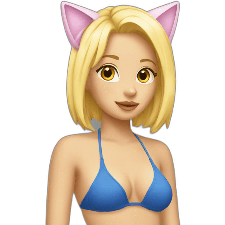 hot catgirl blonde swim suit emoji