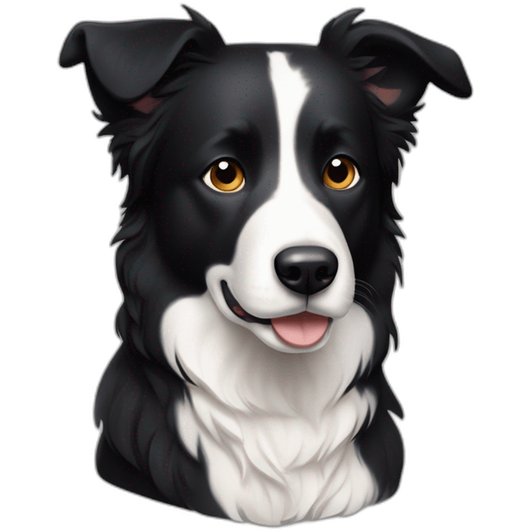 dog, short-hair, black-hair, white-chest, white-stripe-between-eyes, black-face, black-head, border-collie, mcnab emoji