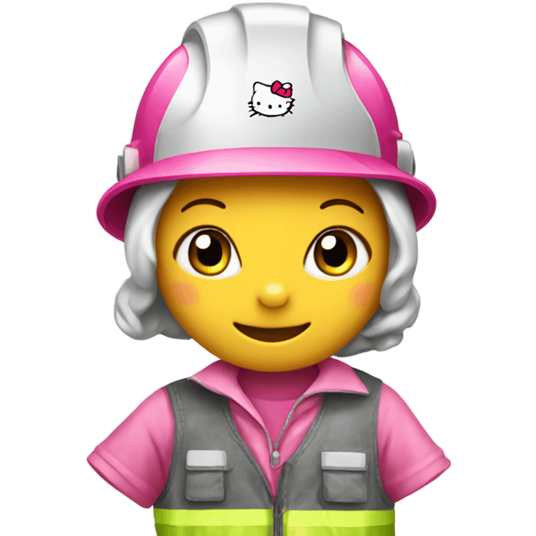 Hello kitty dressed in construction gear emoji