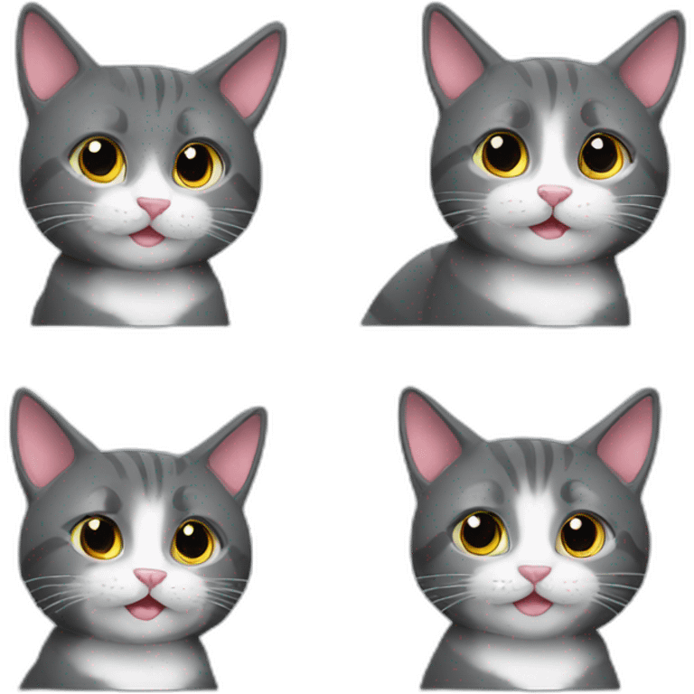 cat gris love emoji