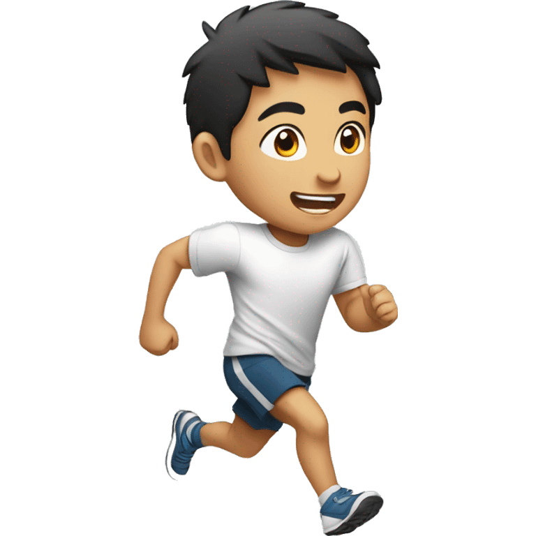 asian Boy with running in t-shirt emoji