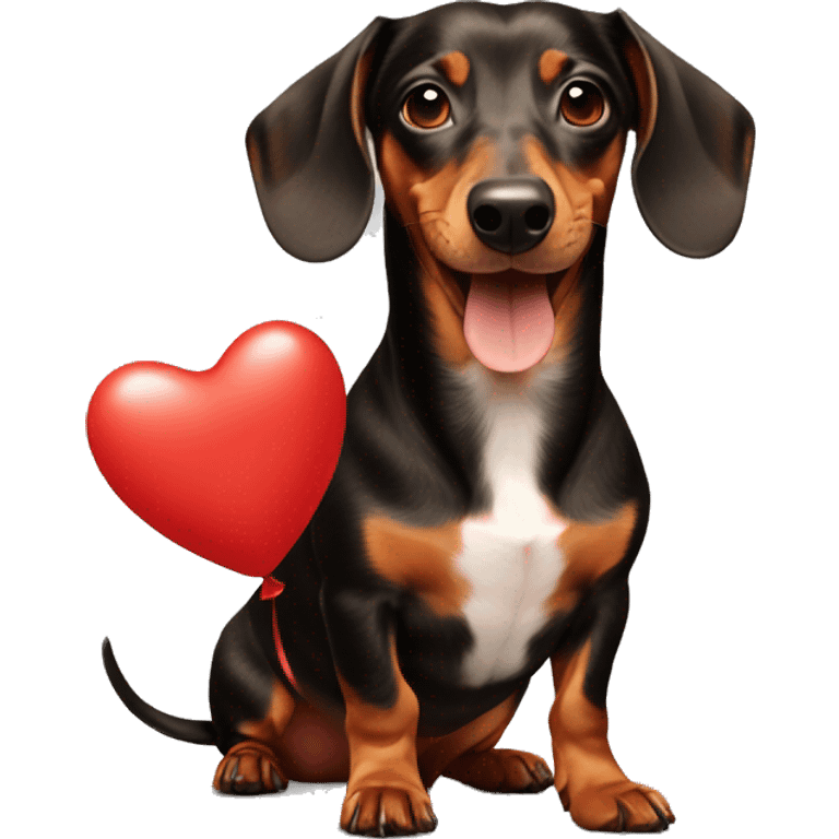 Dachshund with heart Ballon  emoji