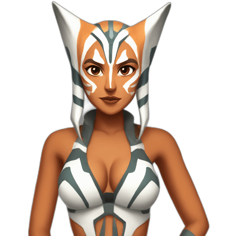 Sexy Ahsoka Tano (portrait, front facing) bikini (small horns) emoji