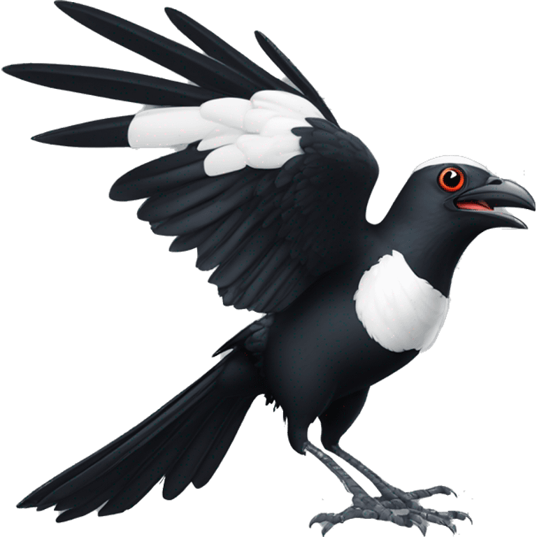 Angry Australian magpie swooping front on in the centre emoji