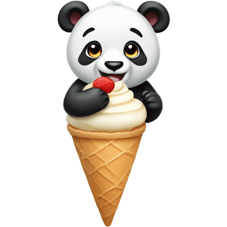 Panda eating ice cream emoji